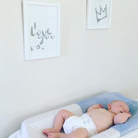 Baby Blue Change Mat Cover – Soft & Waterproof