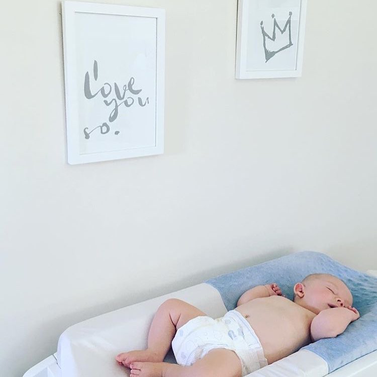 Baby Blue Change Mat Cover – Soft & Waterproof