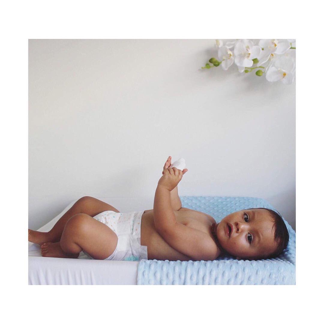 Baby Blue Change Mat Cover – Soft & Waterproof