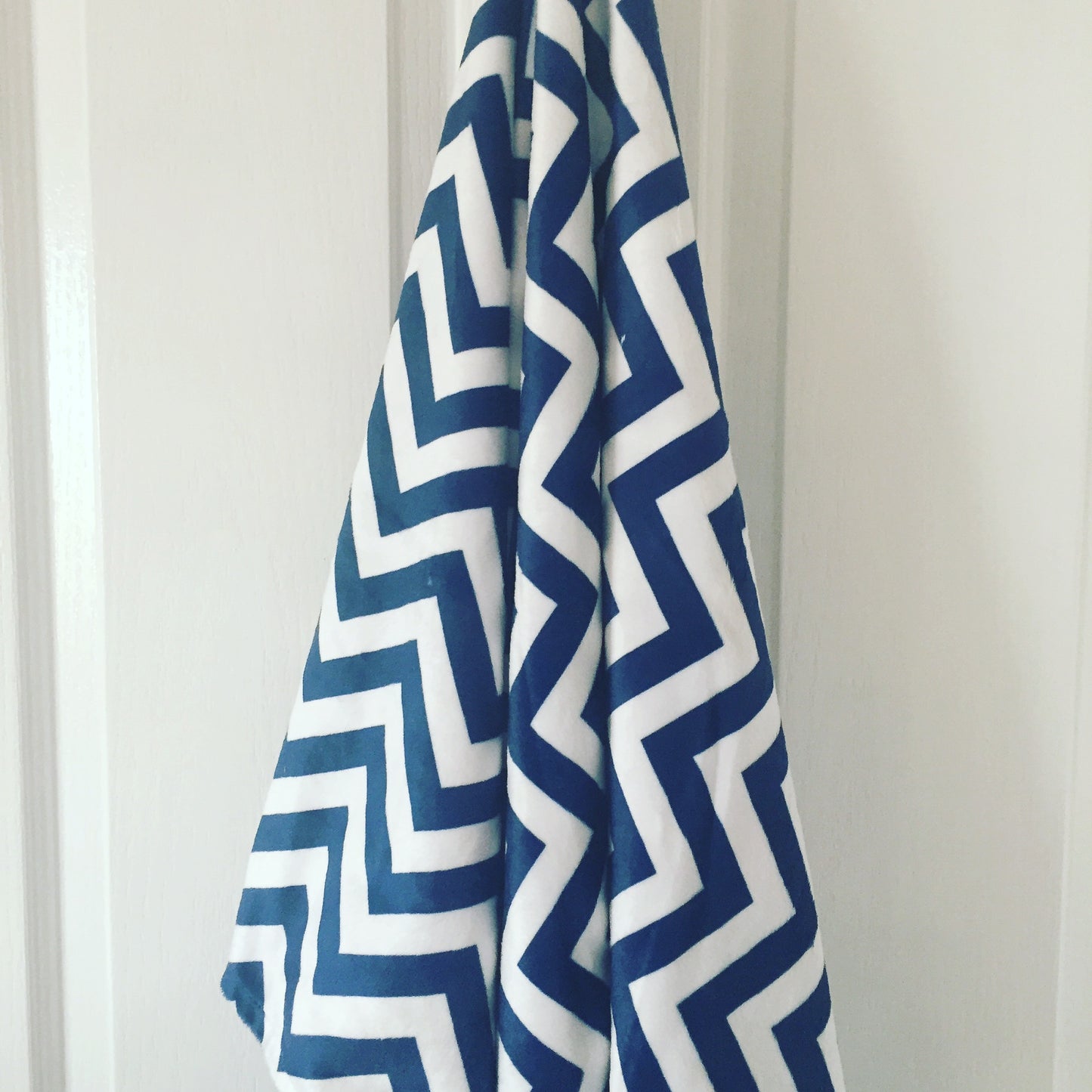 Navy Chevron Minky Baby Blanket