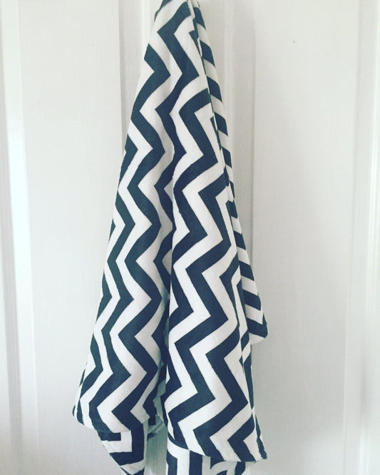 Black Chevron Minky Baby Blanket